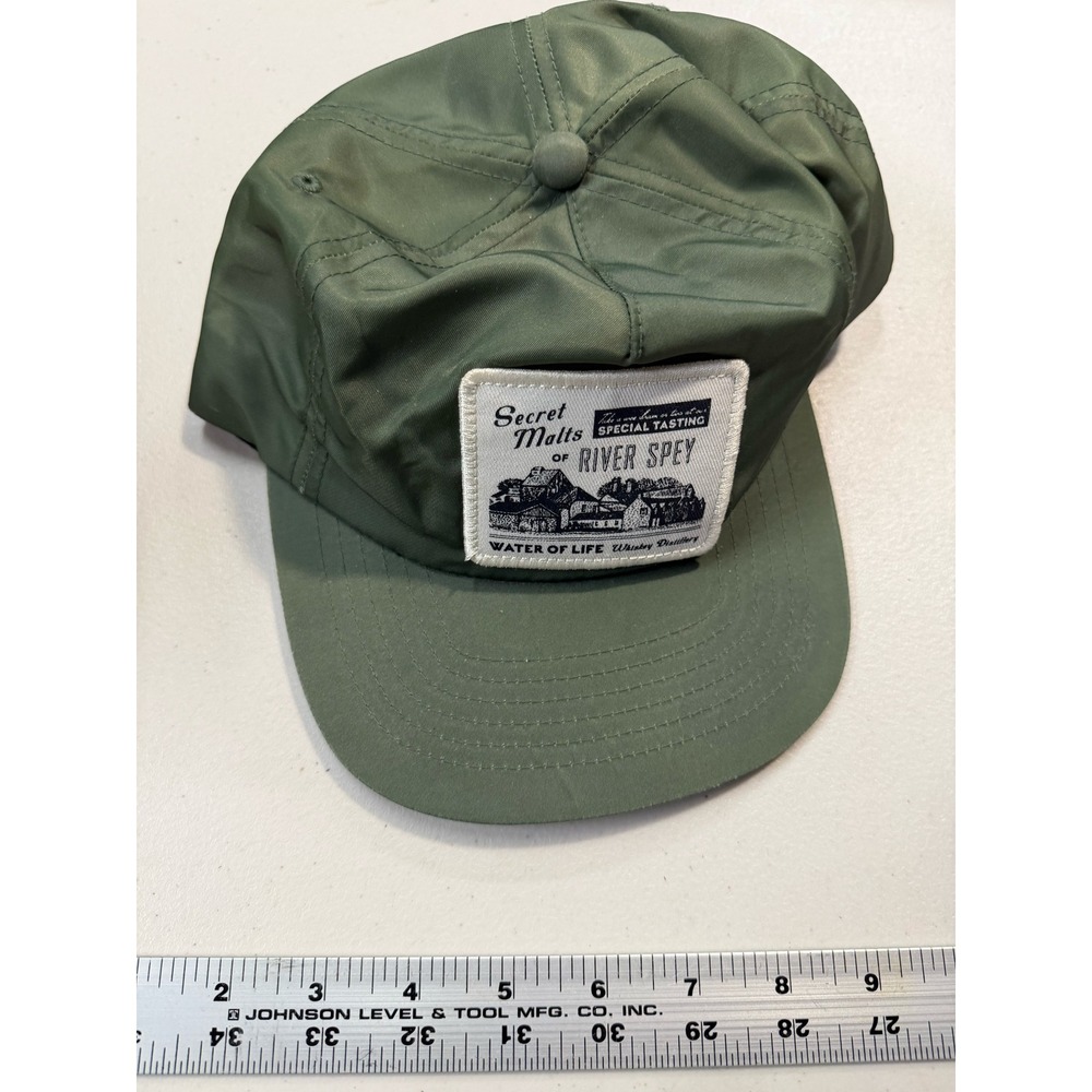Yupoong The Classics River Spey Whiskey Nylon Snapback Hat Olive Green Cap